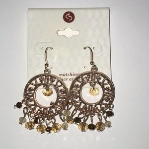NEW Dress Barn Dangly Rose Gold Earrings